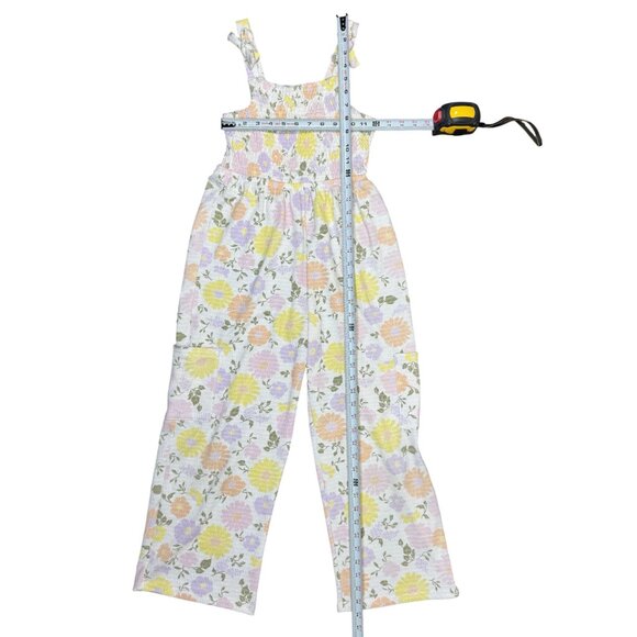 Paisley Lane Girls Floral Print Jumpsuit Size 12 With Ruffled Straps & Shirred B - Picture 5 of 9